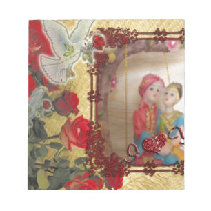 Wedding Doll Portrait Graphic Art Print Notepad