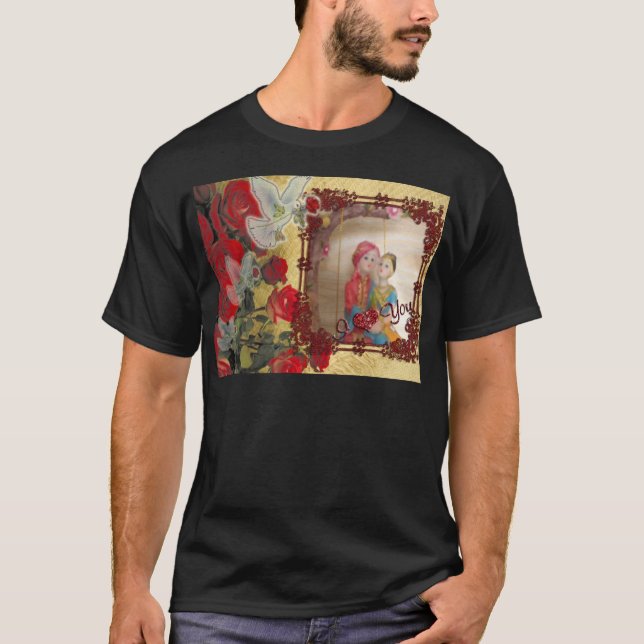 Wedding Doll Portrait Graphic Art Print T-Shirt (Front)