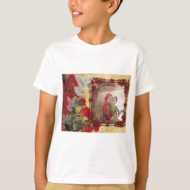 Wedding Doll Portrait Graphic Art Print T-Shirt (Front)