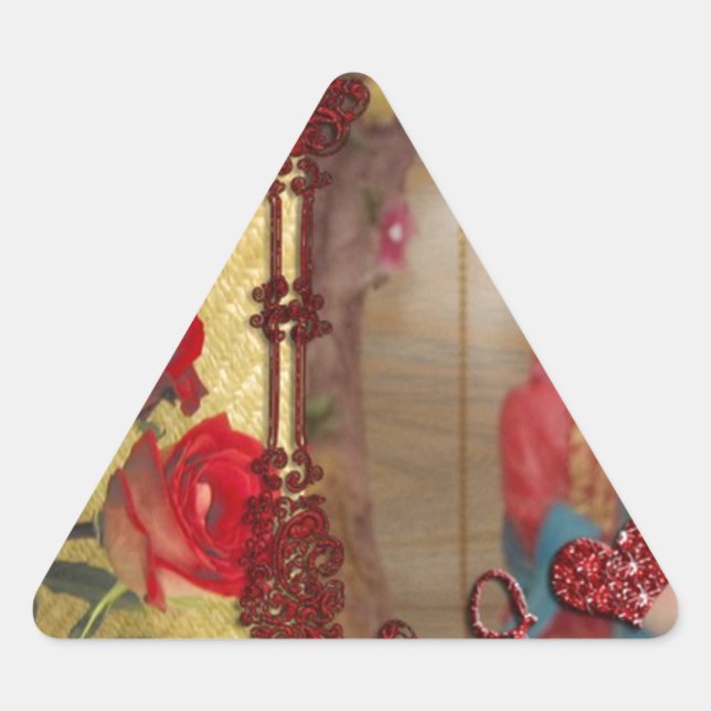 Wedding Doll Portrait Graphic Art Print Triangle Sticker (Front)