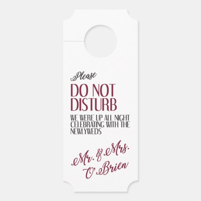 Wedding Door Hanger (Front)