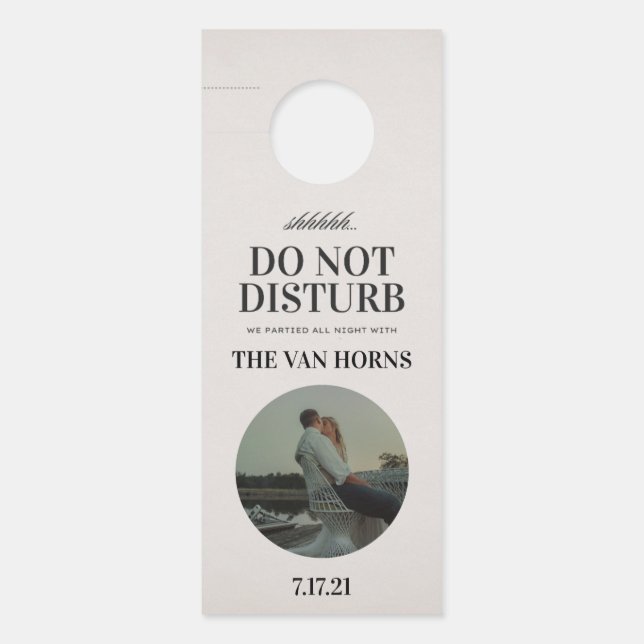 Wedding Door Hanger Do Not Disturb (Front)