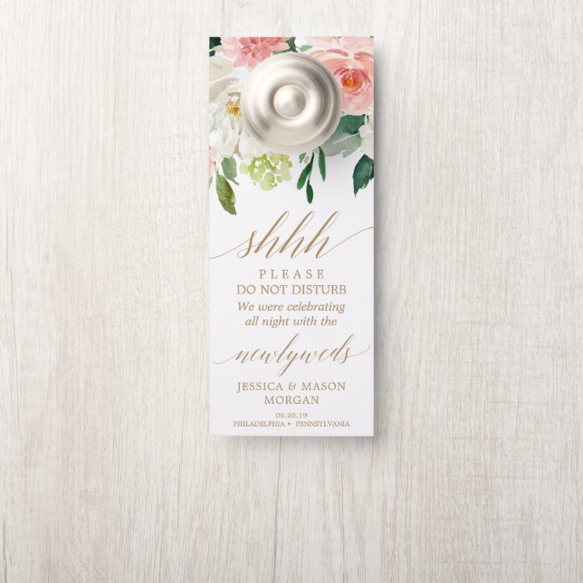 Wedding Door Hanger - Do Not Disturb - Blush (On Knob)