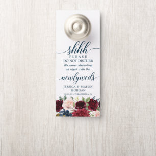 Wedding Door Hanger - Do Not Disturb - Burgundy