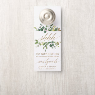Wedding Door Hanger - Do Not Disturb - Greenery