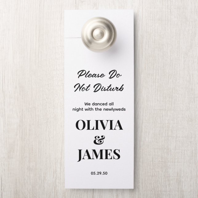 Wedding Door Hanger Do Not Disturb Sign (On Knob)