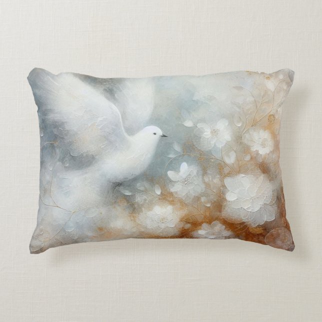 Wedding Dove Accent Throw Pillow (Front)