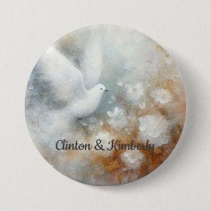 Wedding Dove Floral Button - Customisable