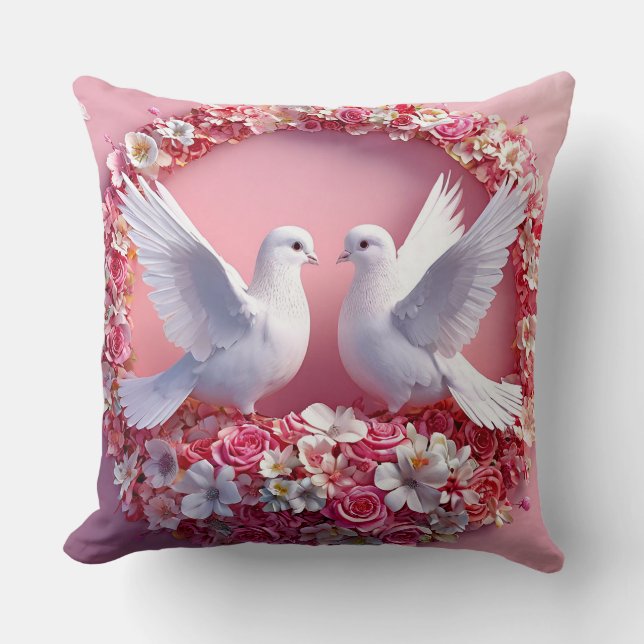 Wedding doves Art Cushion (Front)