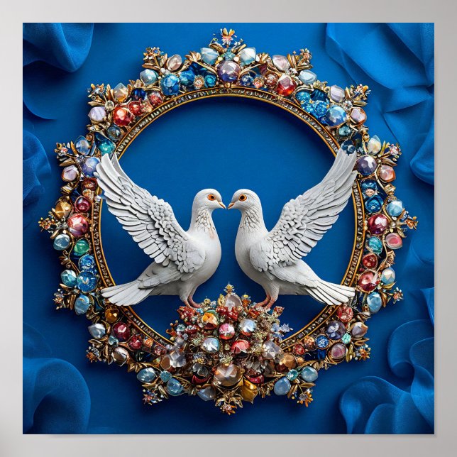 Wedding doves Art Poster (Front)