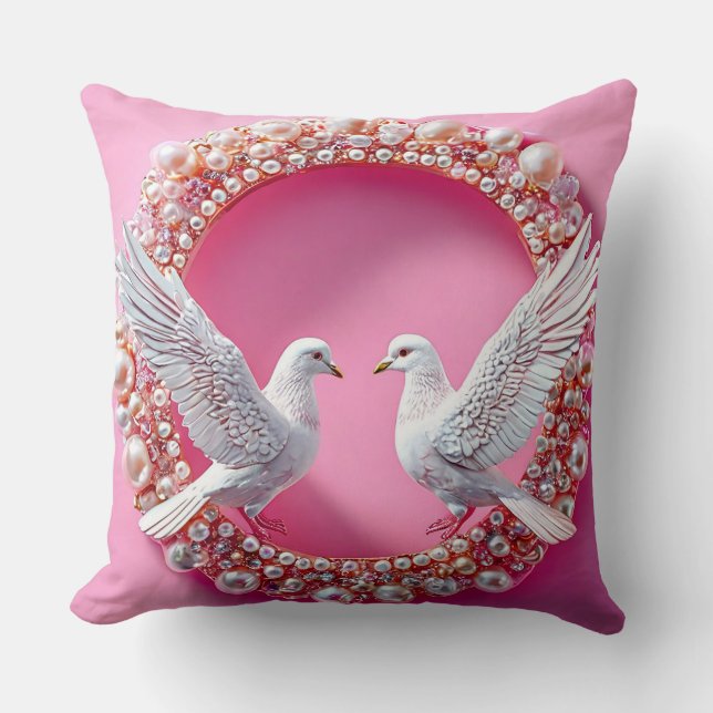 Wedding Doves Cushion (Front)