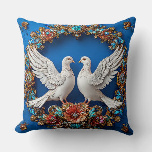 Wedding doves Floral Wedding birds Cushion