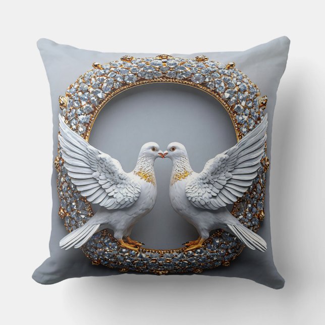 Wedding Doves gift for couples Cushion (Front)
