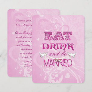 Wedding Doves on pink Invitation