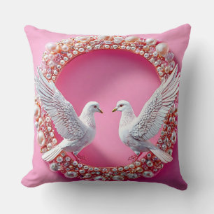 Wedding Doves Romantic Love Theme Cushion