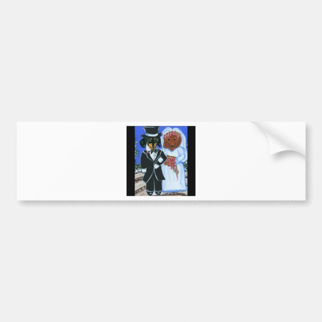 Wedding Doxies Bumper Sticker (Front)