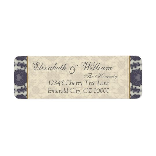 Wedding Dream Floral in Cream and Grey Return Address Label