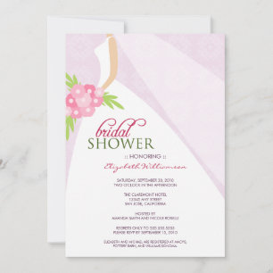 Wedding Dress_2 Bridal Shower Invitation (lilac)