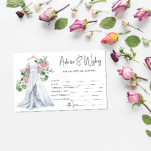Wedding dress - advice and wishes bridal shower stationery