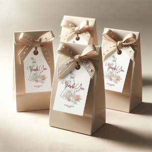Wedding Dress Autumn Bridal Shower Thank You Gift Tags