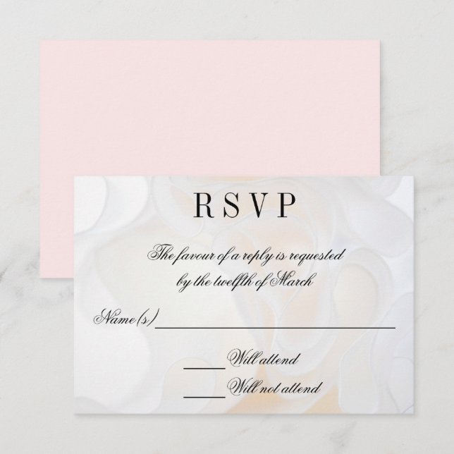 Wedding dress background - RSVP Invitation (Front/Back)