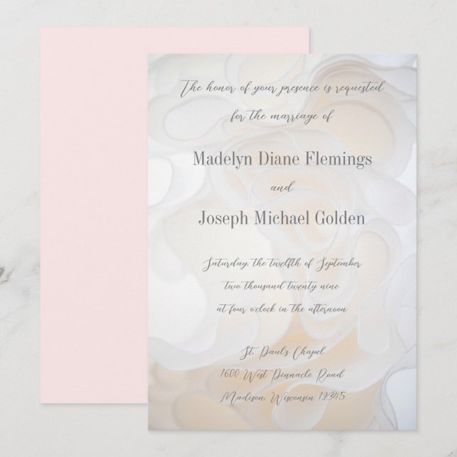 Wedding dress background - Wedding invitation (Front/Back)