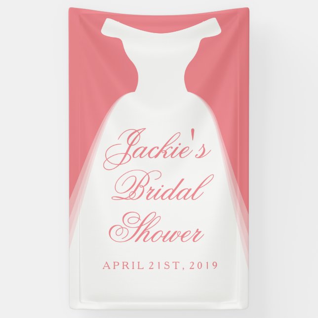 Wedding Dress Bridal Shower Banner (Vertical)