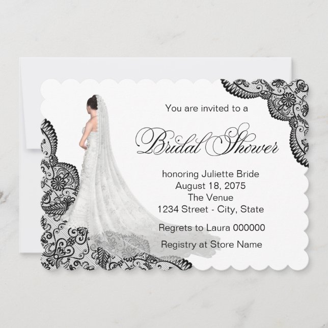 Wedding Dress Bridal Shower Invitation (Front)