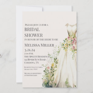 Wedding Dress Bridal Shower Invitation