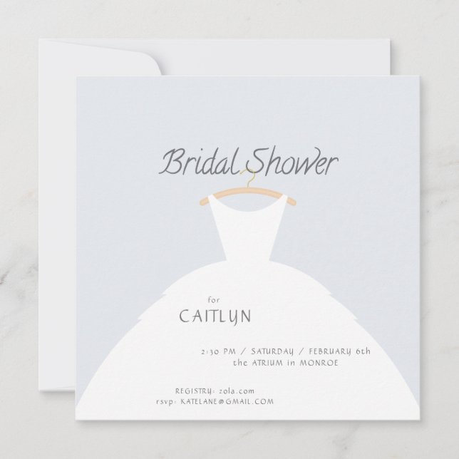 Wedding Dress Bridal Shower Invitation (Front)