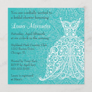 Wedding Dress Bridal Shower Invitation
