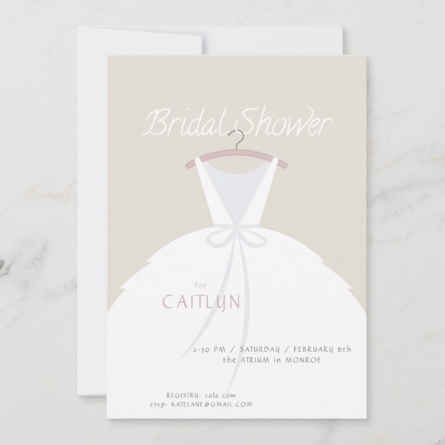 Wedding Dress Bridal Shower Invitation (Front)