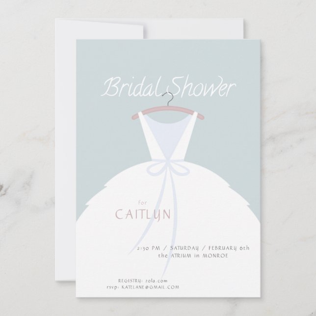 Wedding Dress Bridal Shower Invitation (Front)