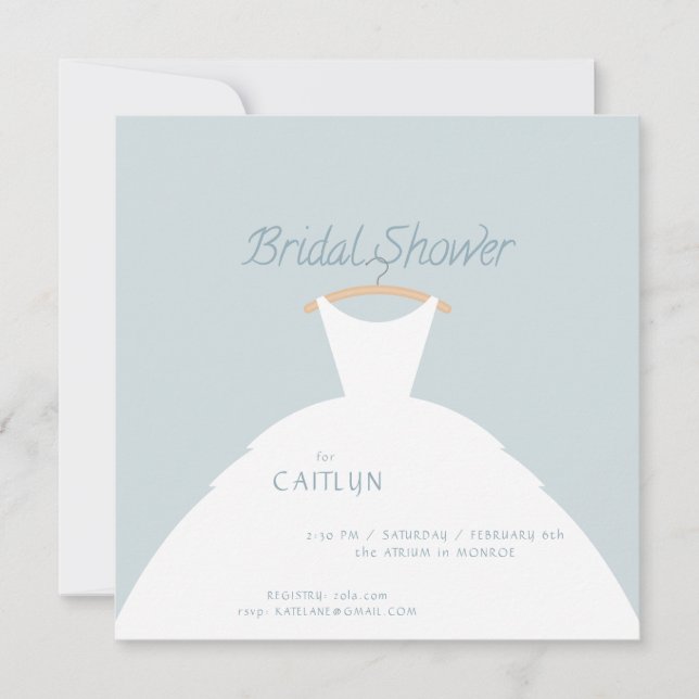 Wedding Dress Bridal Shower Invitation (Front)