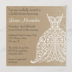 Wedding Dress Bridal Shower Invitation