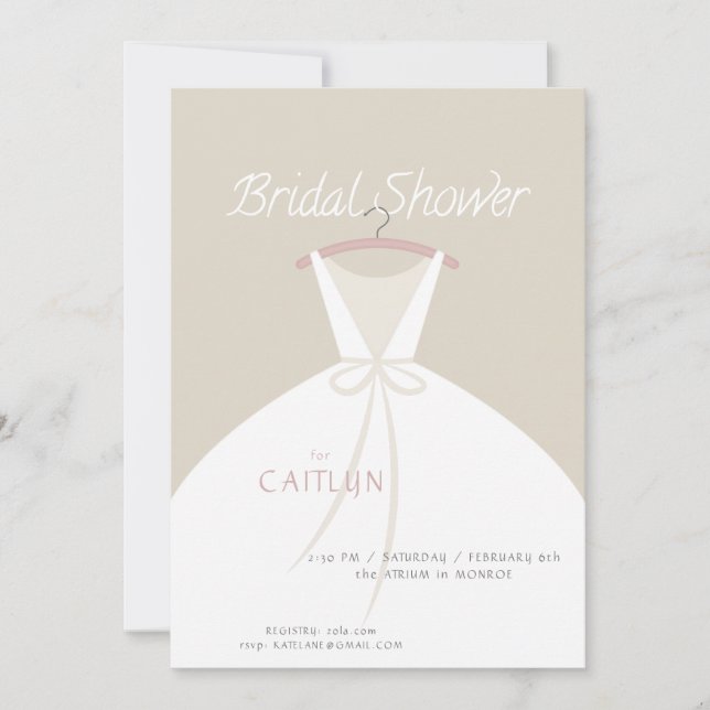 Wedding Dress Bridal Shower Invitation (Front)