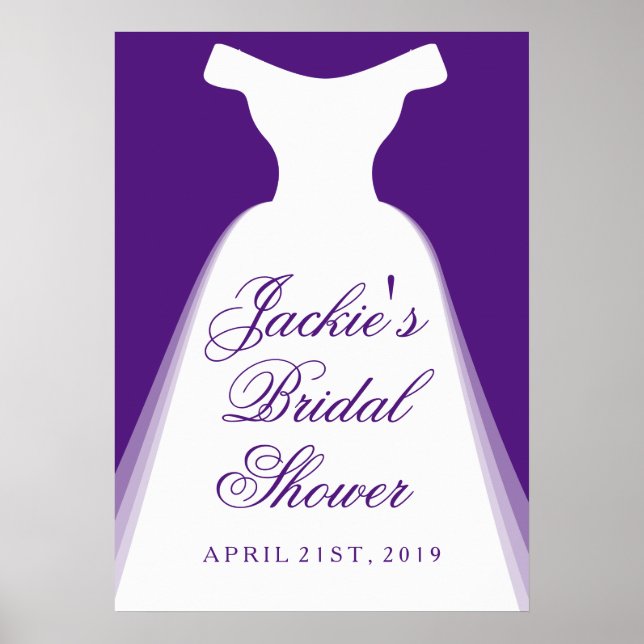 Wedding Dress Bridal Shower Poster (Front)