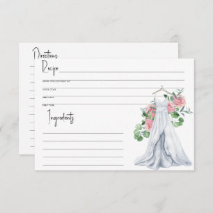 Wedding dress - Bridal shower, Recipe card
