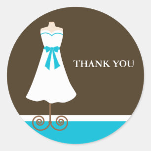 Wedding Dress Bridal Shower Stickers