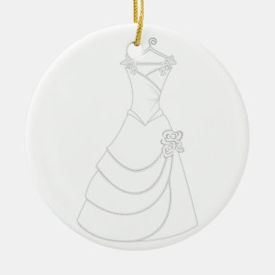 Wedding Dress Ceramic Tree Decoration