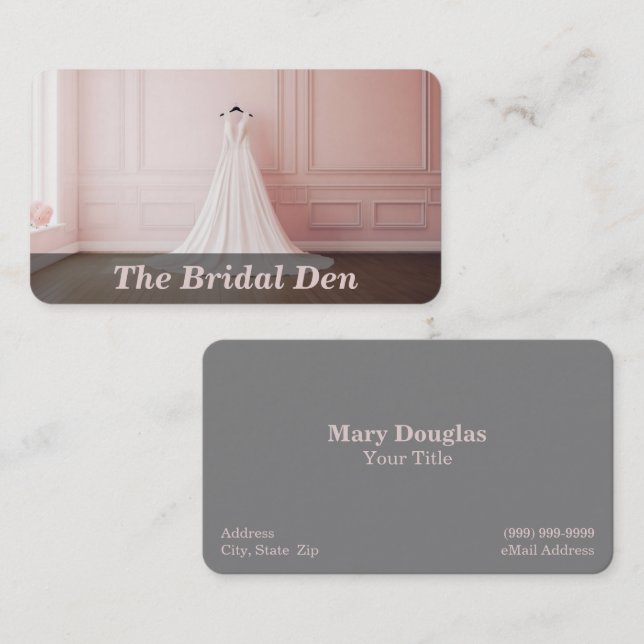 Wedding Dress / Gown Bridal Boutique Business Card (Front/Back)