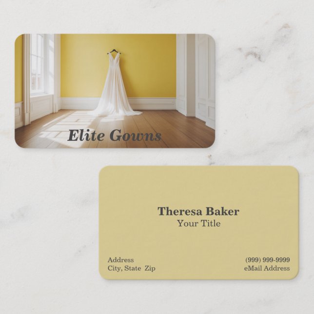 Wedding Dress / Gown Bridal Boutique Business Card (Front/Back)