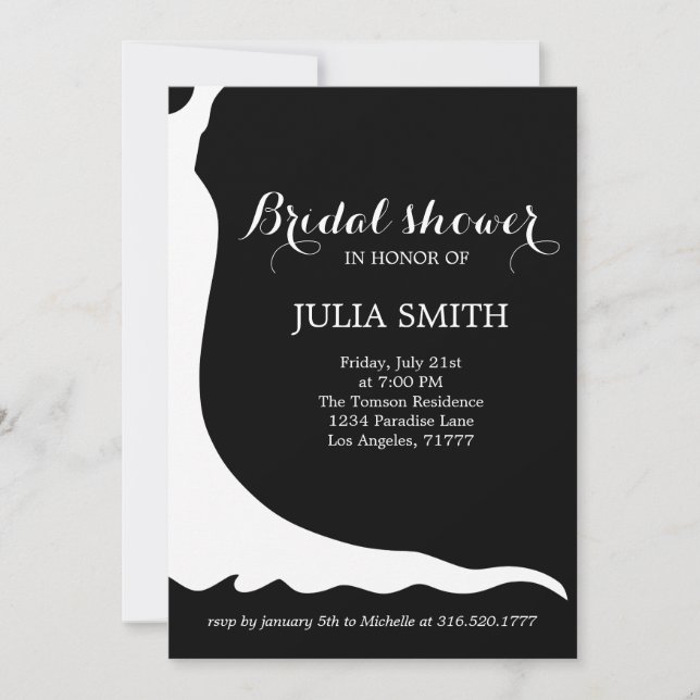 Wedding dress invitation (Front)