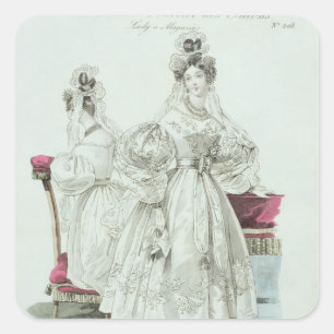 Wedding dress, 'Le Follet Courrier Salons Square Sticker