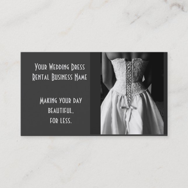 Wedding Dress Rental or hire business cards (Front)