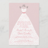 Wedding dress, roses, pink polka dots