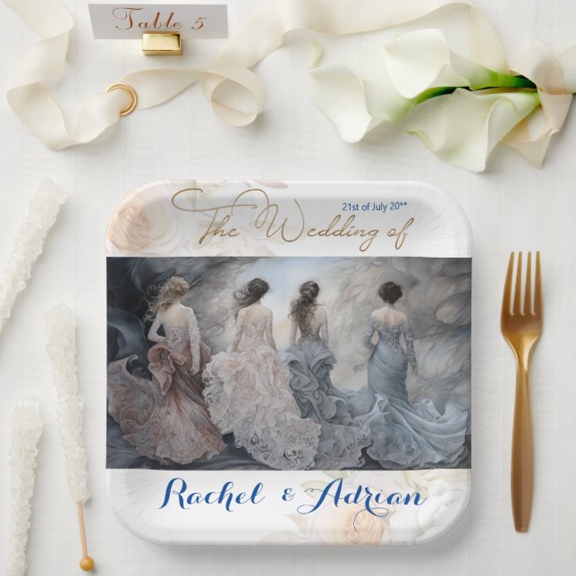 Wedding Dress Style  Paper Plate (Wedding)