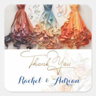 Wedding Dress Style  Square Sticker