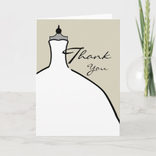 Wedding Dress Thank You - Custom Background Colour Card