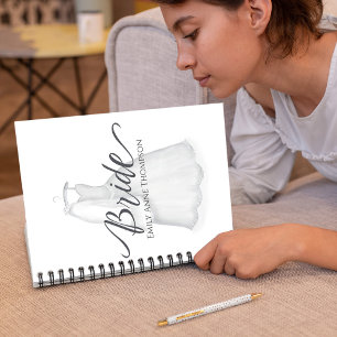 Wedding Dress Watercolor Personalised Notebook